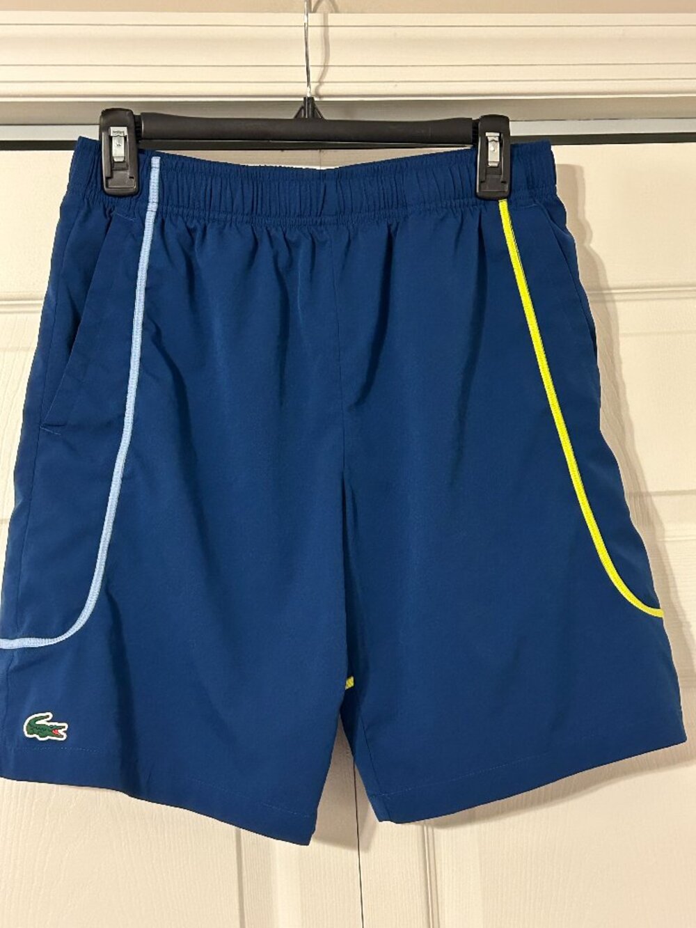 Mens LACOSTE Sport Sz M Navy Blue w/ Logo Lightweight Tennis Athletic Shorts